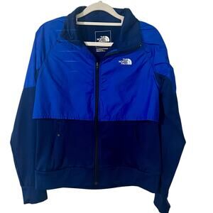 The North Face Women’s Windbreaker Jacket M Blue Colorblock Lightweight Athletic